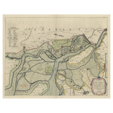 Original Map of the Military Situation After the Dutch Blockade of Antwerp, 1648