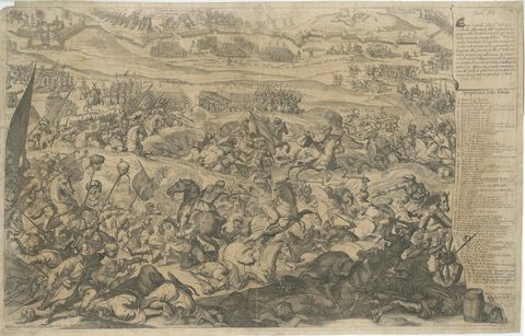 Battle of Vienna in 1683, Etching of Christians vs Turks, Van Westerhout, 1725